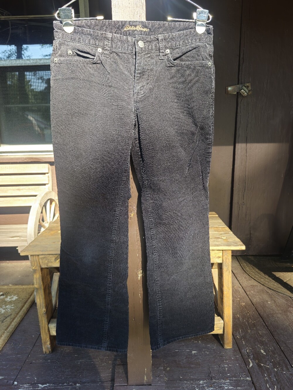 Eddie Bauer Black Corduroy Wide-Leg Jeans